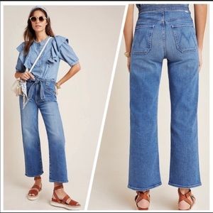 Mother The Tie Patch Rambler Jeans in Hop On hop off high rise crop size 28